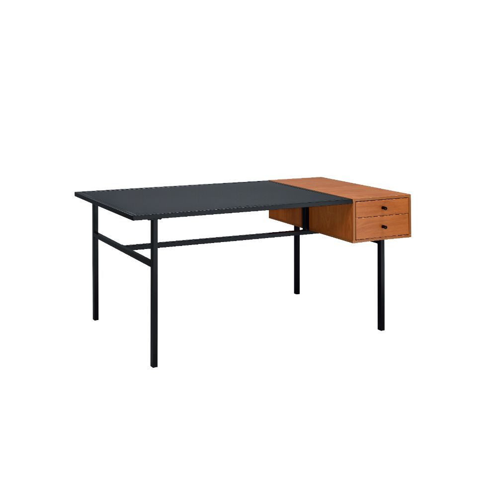 Oaken - Executive Writing Desk - Honey Oak & Black - Urban Living Furniture (Los Angeles, CA)