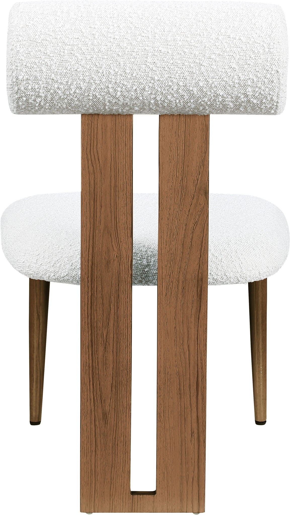 Dario - Boucle Dining Chair With Brown Frame (Set of 2) - Cream - Urban Living Furniture (Los Angeles, CA)