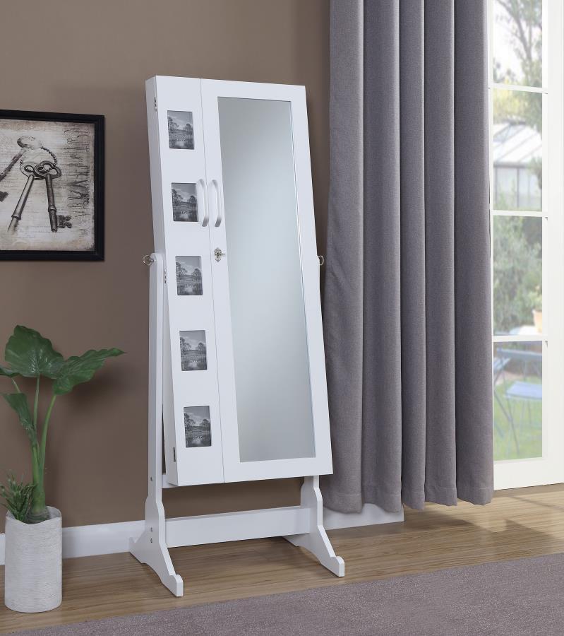 Doyle - Cheval Mirror With Jewelry Storage - White - Urban Living Furniture (Los Angeles, CA)