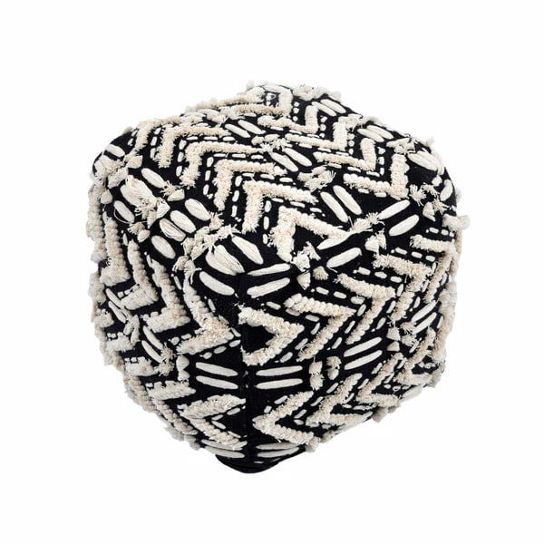 Mariel - Cotton Pouf - Black - Urban Living Furniture (Los Angeles, CA)