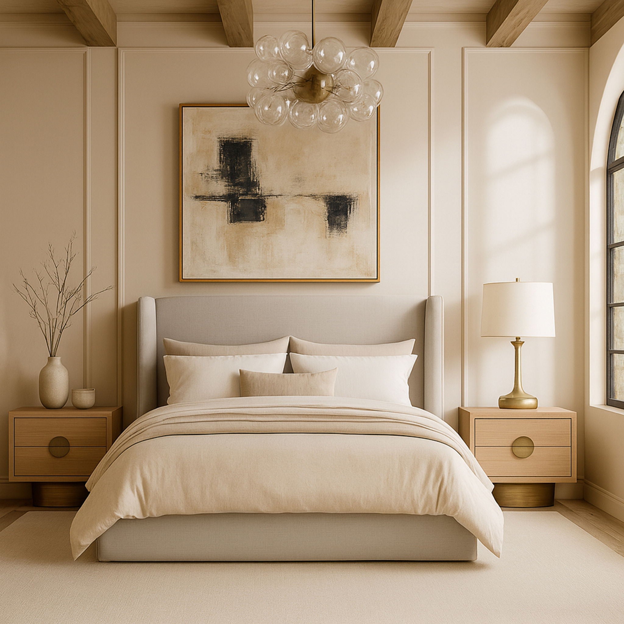 Kendall - Linen Textured Fabric Upholstered Bed - Urban Living Furniture (Los Angeles, CA)