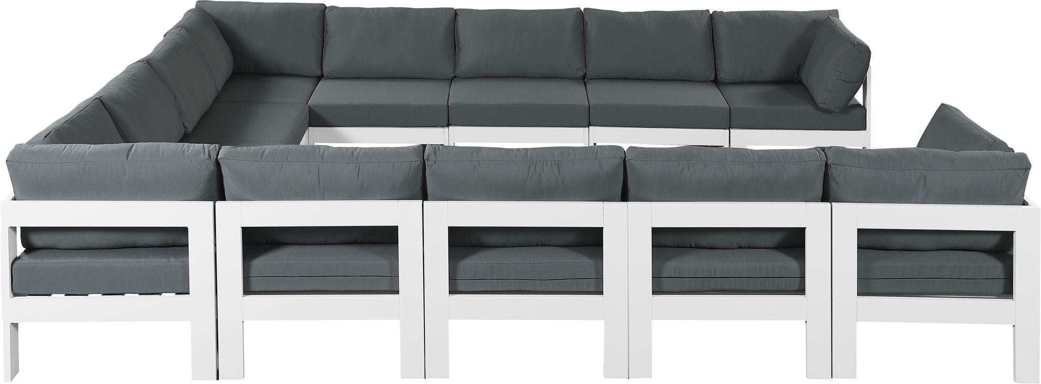 Nizuc - Outdoor Patio 12 Piece Modular Sectional With White Frame - Urban Living Furniture (Los Angeles, CA)