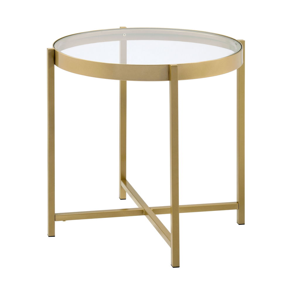 Charrot - End Table - Clear Glass Top & Gold - Urban Living Furniture (Los Angeles, CA)