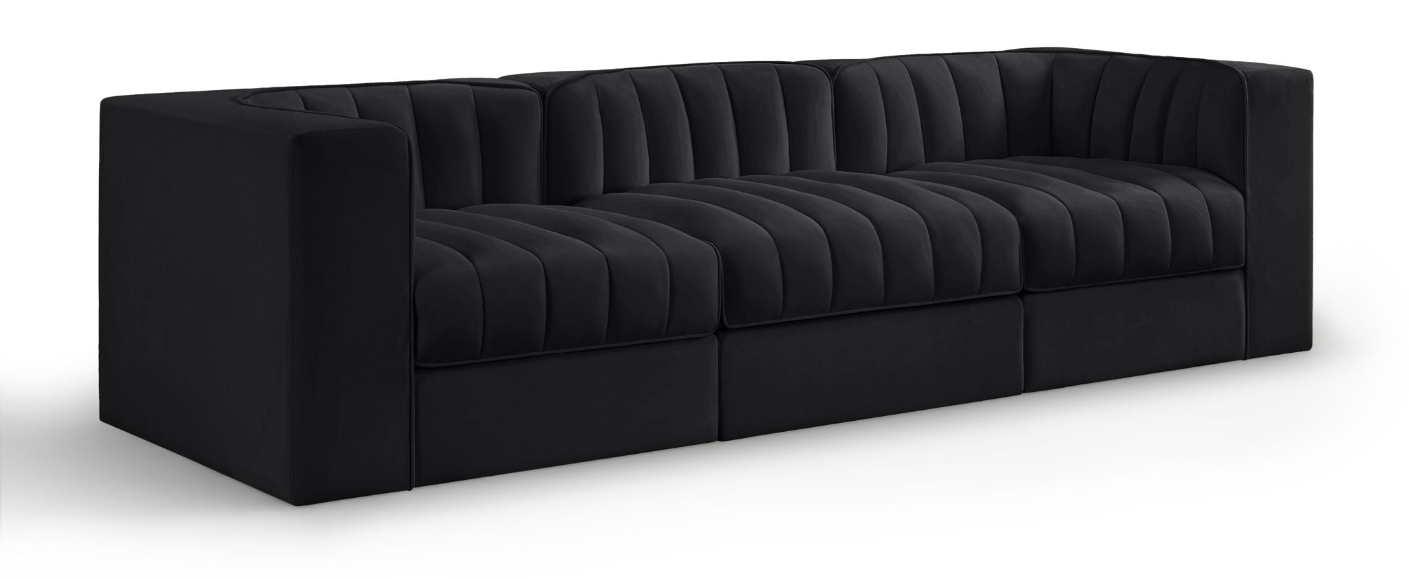 Rummi - Velvet Performance Fabric Upholstered 3 Piece Modular Sofa - Urban Living Furniture (Los Angeles, CA)