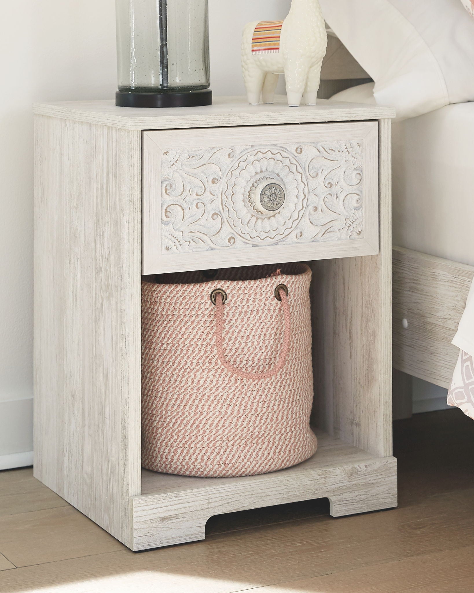 Paxberry - Whitewash - One Drawer Night Stand - Urban Living Furniture (Los Angeles, CA)