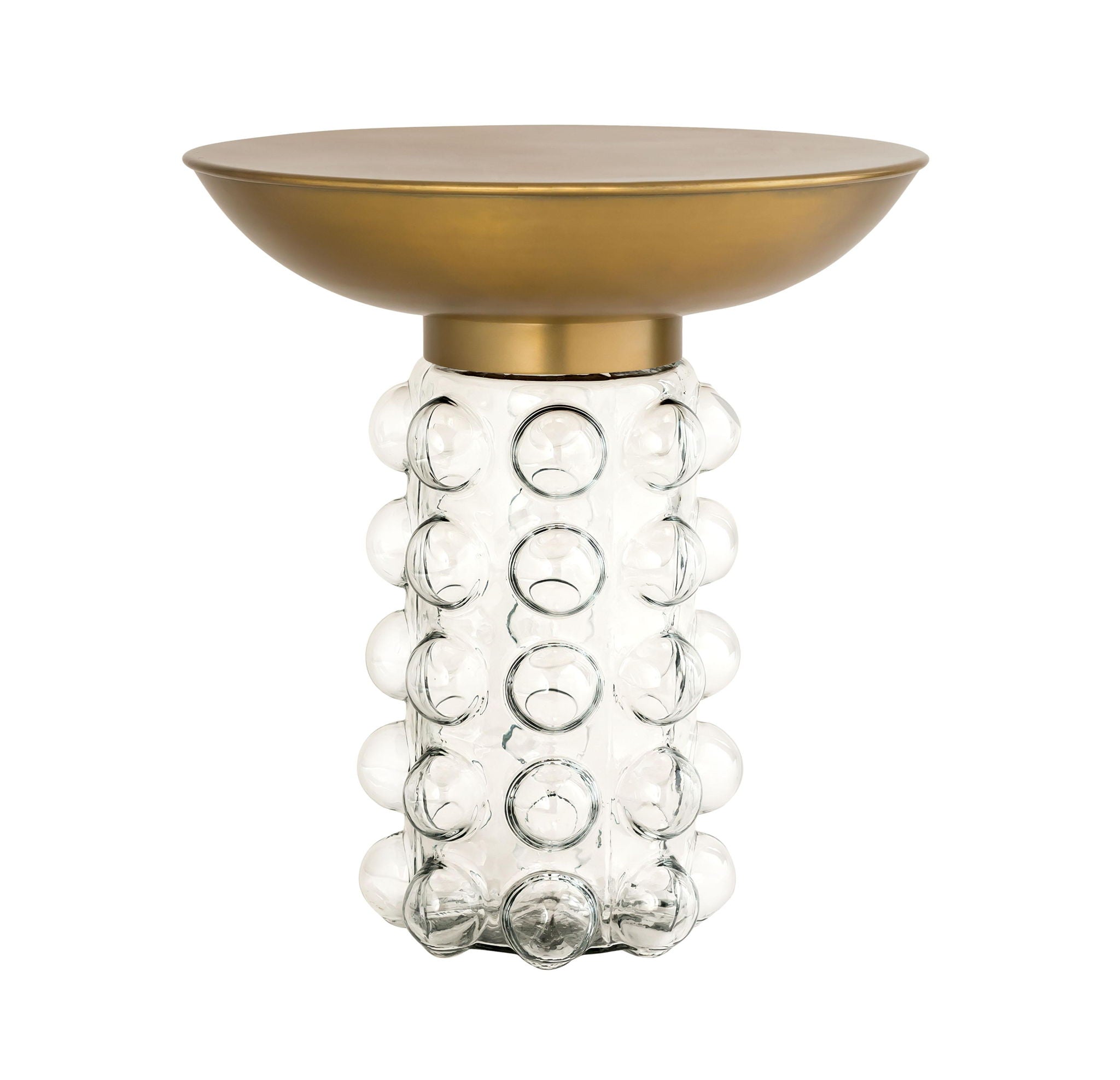 Bubble - Glass / Brass Side Table - Light Brown - Urban Living Furniture (Los Angeles, CA)