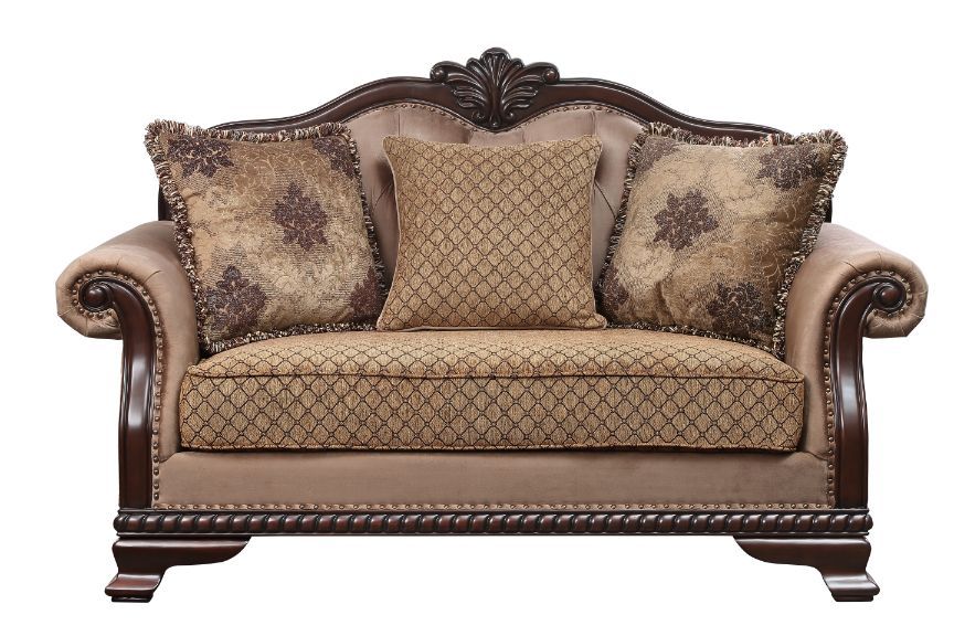Chateau De Ville - Loveseat With 3 Pillows (Same Lv01589) - Fabric & Espresso - Urban Living Furniture (Los Angeles, CA)