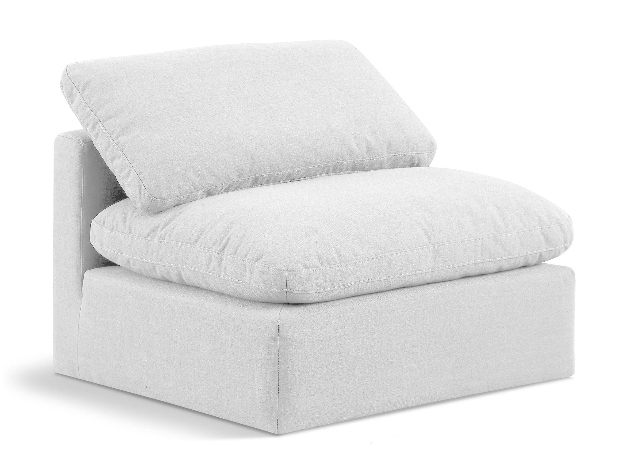 Indulge - Linen Armless Chair - White - Urban Living Furniture (Los Angeles, CA)