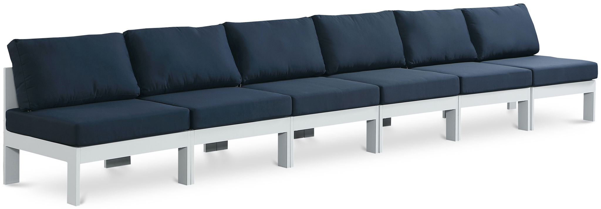 Nizuc - Outdoor Patio 6 Seat Armless Modular Sofa With White Frame - Urban Living Furniture (Los Angeles, CA)