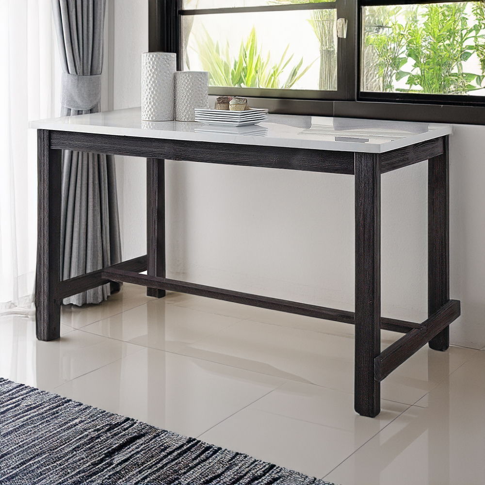 Yelena - Counter Height Table With Marble Top - Marble Top & Weathered Espresso - Urban Living Furniture (Los Angeles, CA)