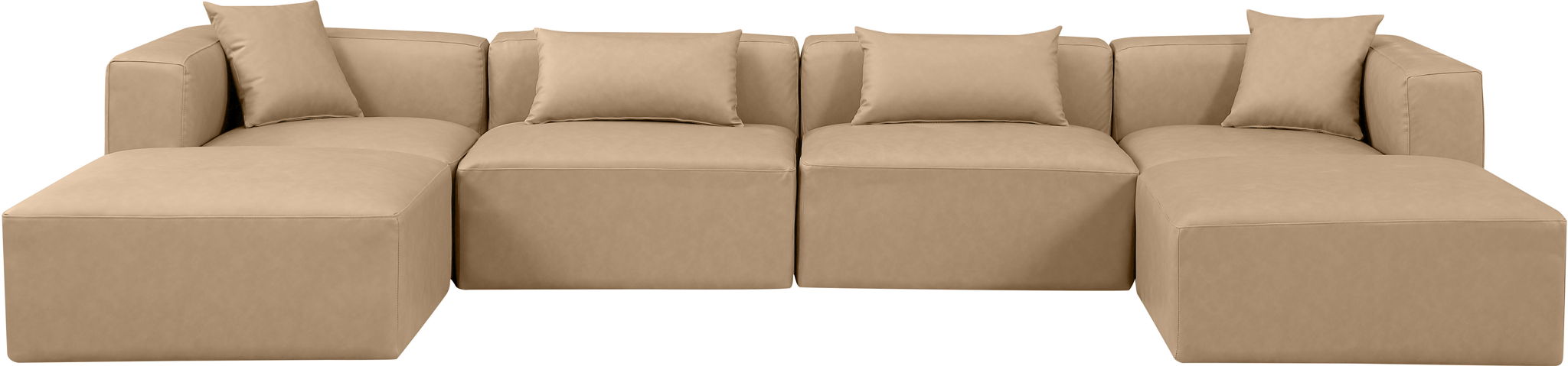 Cube - 6 Piece Modular Double Chaise Sectional - Tan - Urban Living Furniture (Los Angeles, CA)