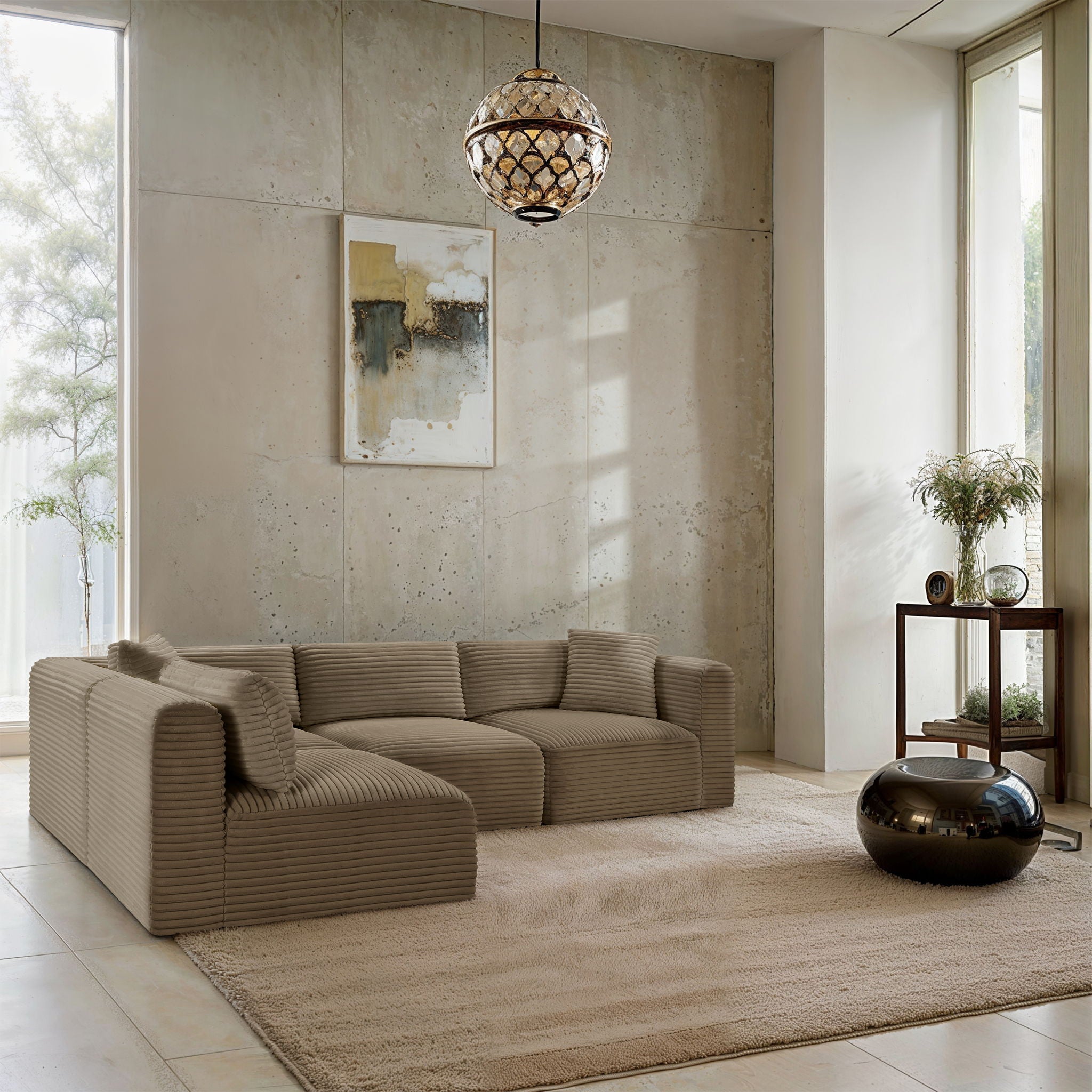 Shaggy - Fabric 4 Piece Modular Sectional - Urban Living Furniture (Los Angeles, CA)