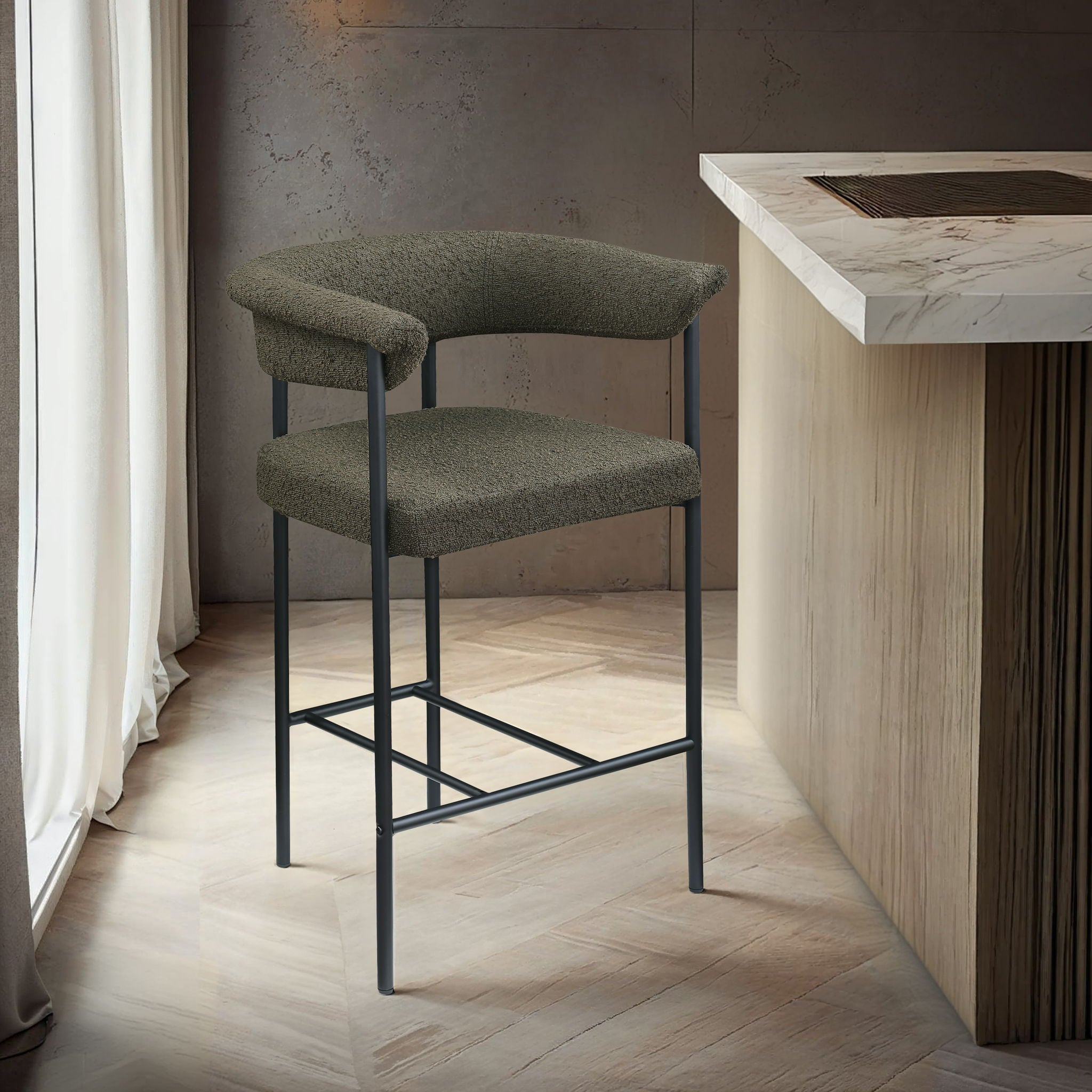 Malin - Boucle Counter Stool (Set of 2) - Urban Living Furniture (Los Angeles, CA)