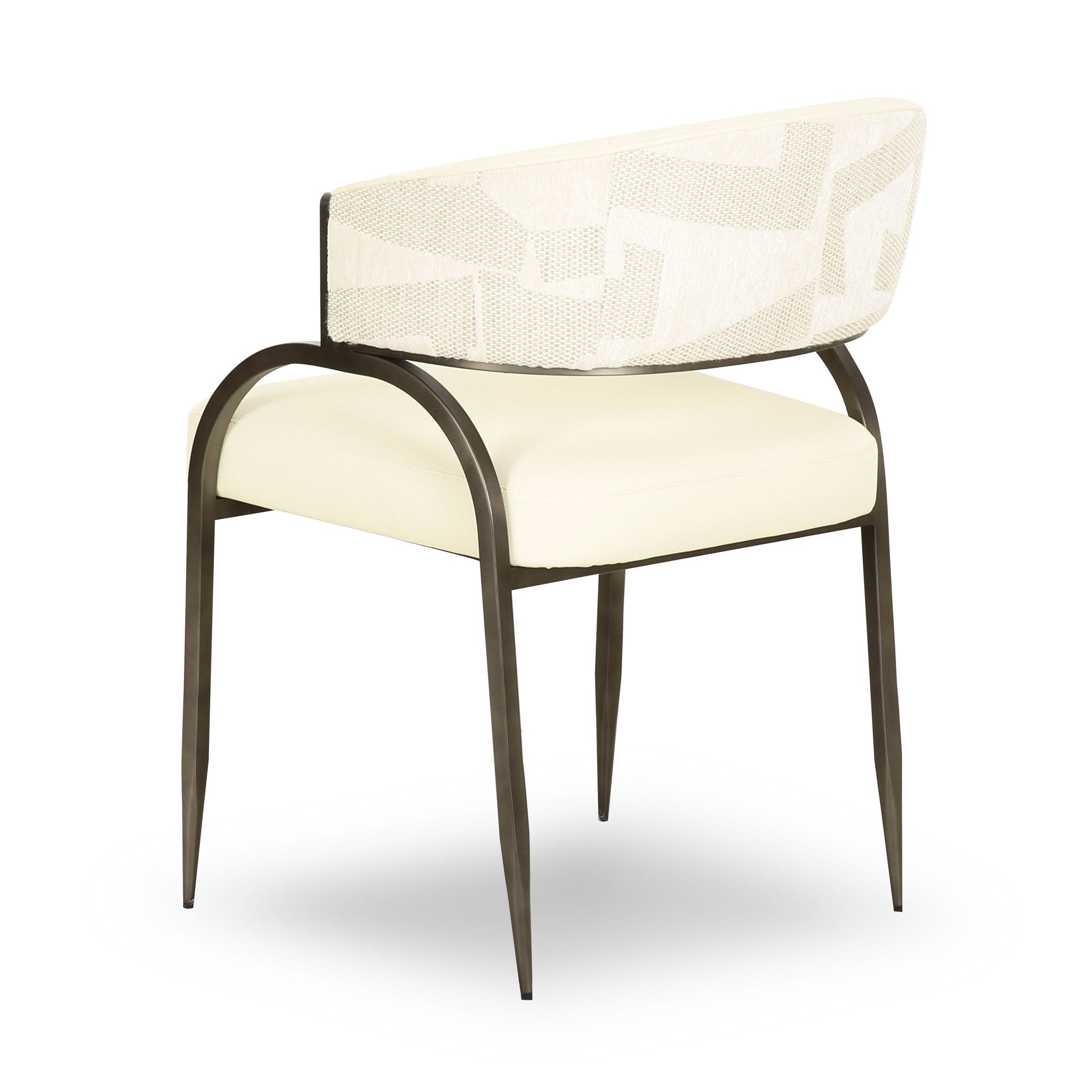 Tatum - Vegan Leather And 2-Tone Jacquard Dining Chair - Cream - Urban Living Furniture (Los Angeles, CA)