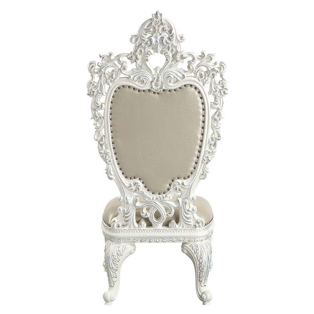 Vanaheim - Side Chair (Set of 2) - Beige Synthetic Leather & Antique White - Urban Living Furniture (Los Angeles, CA)