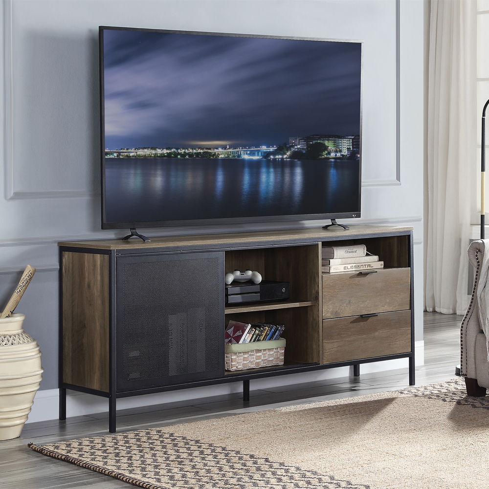 Nantan - 28" TV Stand - Rustic Oak & Black - Urban Living Furniture (Los Angeles, CA)