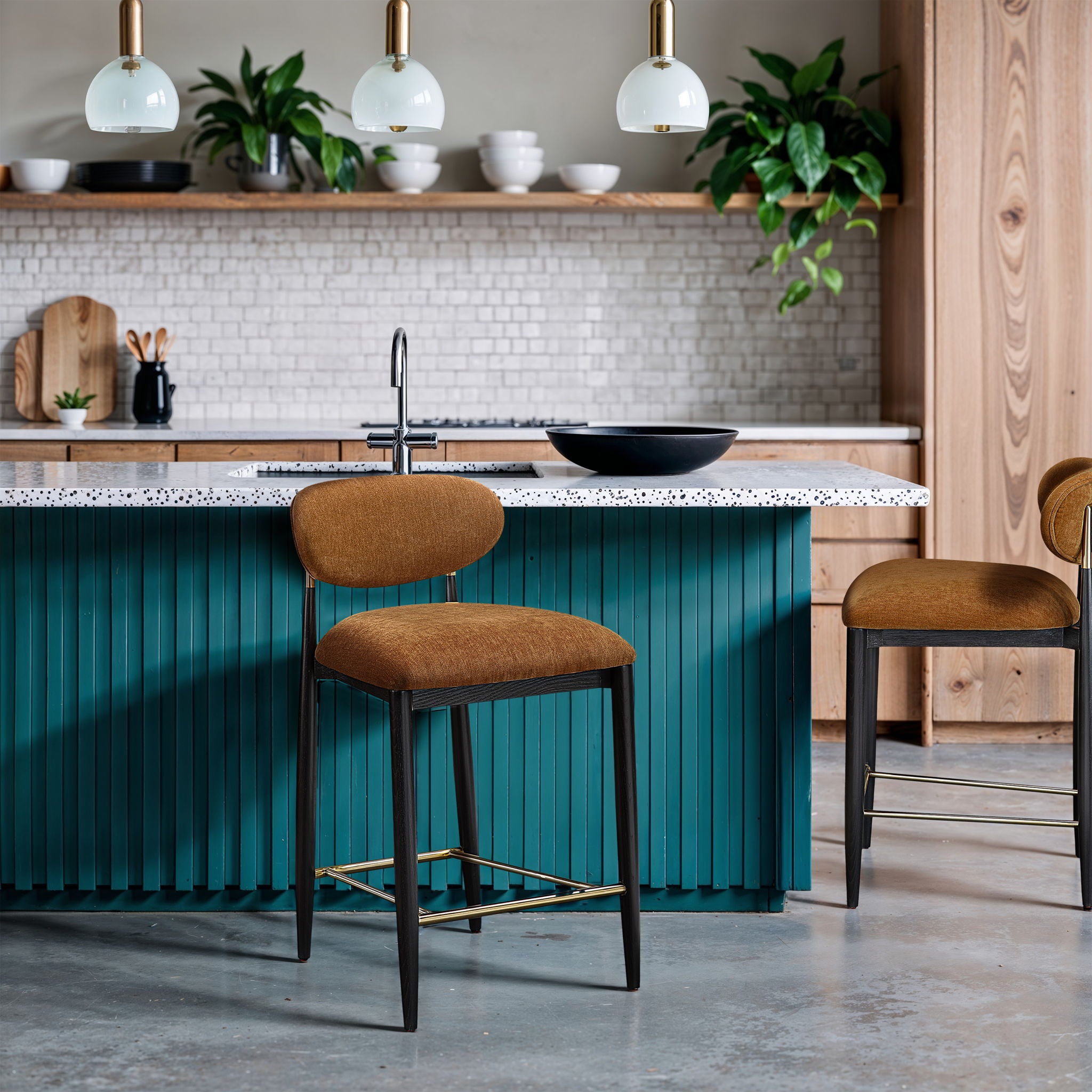 Riccio - Fabric Stool - Black Frame - Urban Living Furniture (Los Angeles, CA)