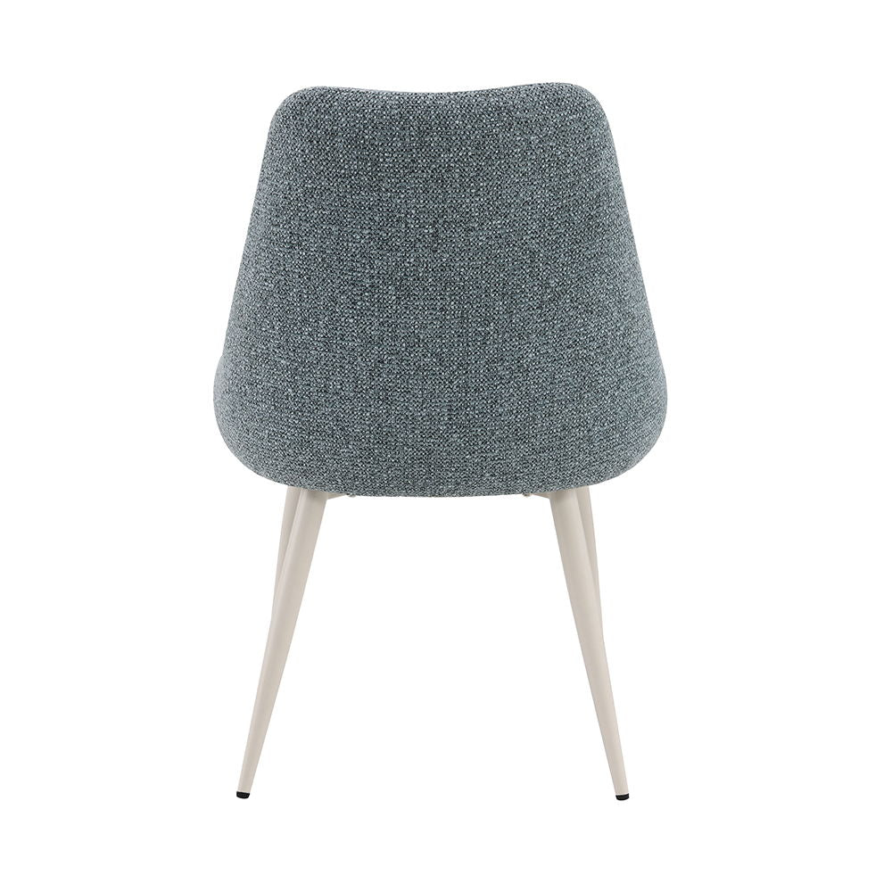 Laela - Side Chair (Set of 2) - Light Blue Boucle & White Finish - Urban Living Furniture (Los Angeles, CA)