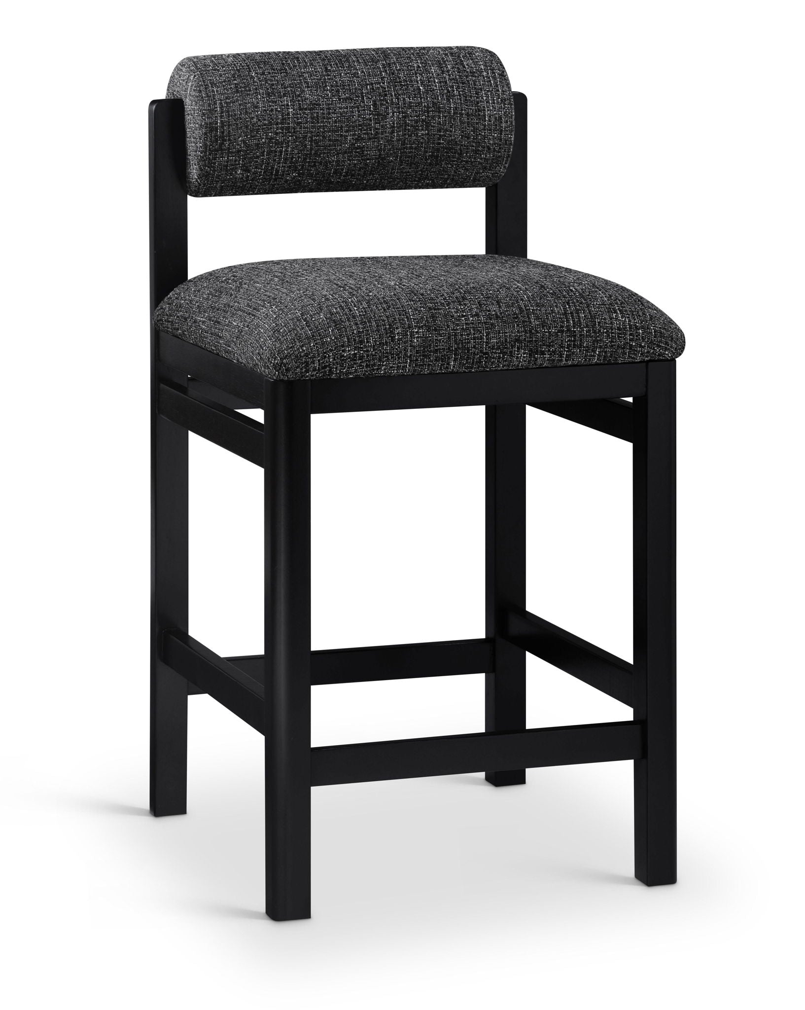 Roundhill - Fabric Counter Stool - Black Frame - Urban Living Furniture (Los Angeles, CA)