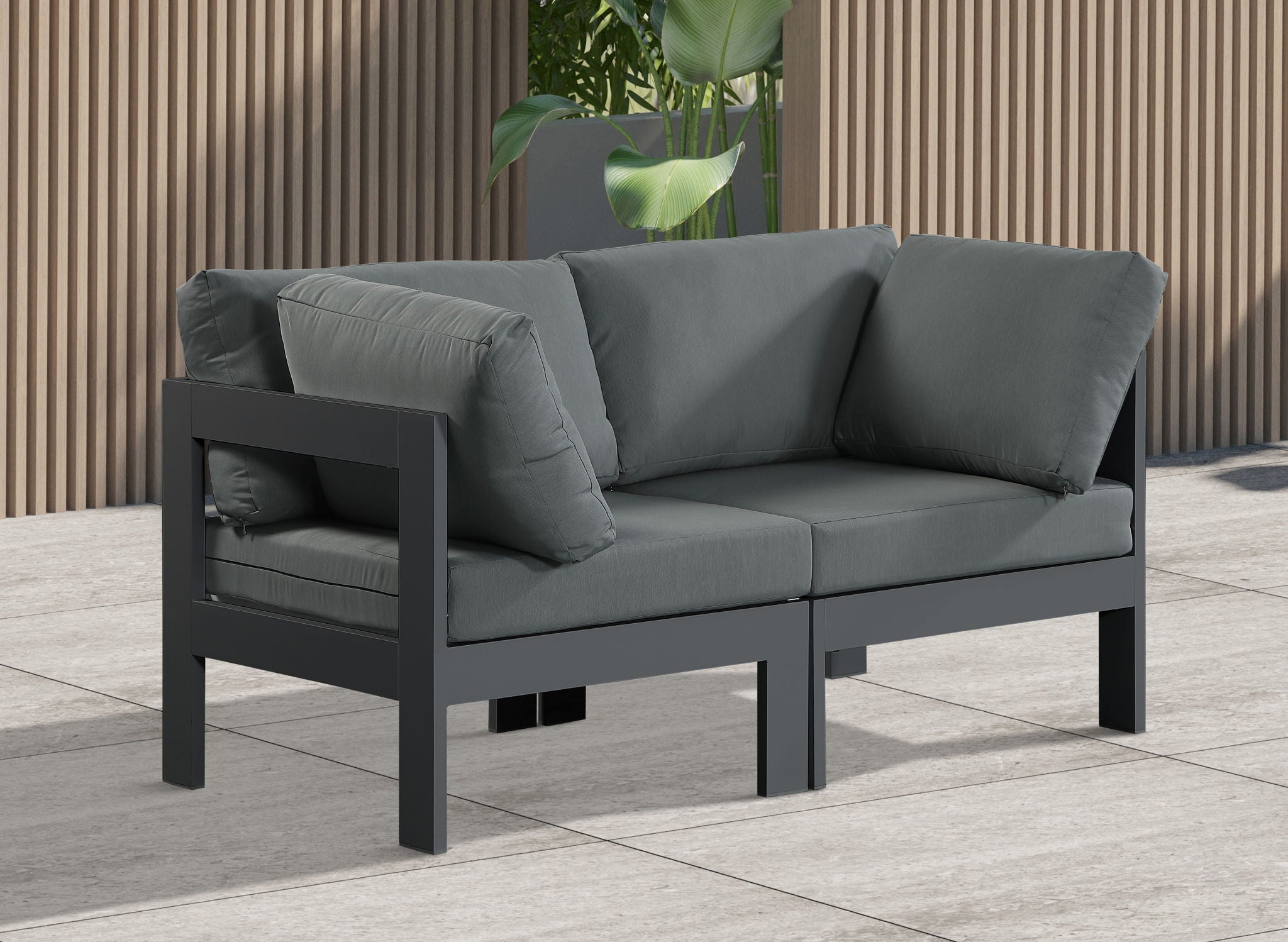 Nizuc - Outdoor Patio 2 Seat Modular Sofa With Gray Frame - Urban Living Furniture (Los Angeles, CA)