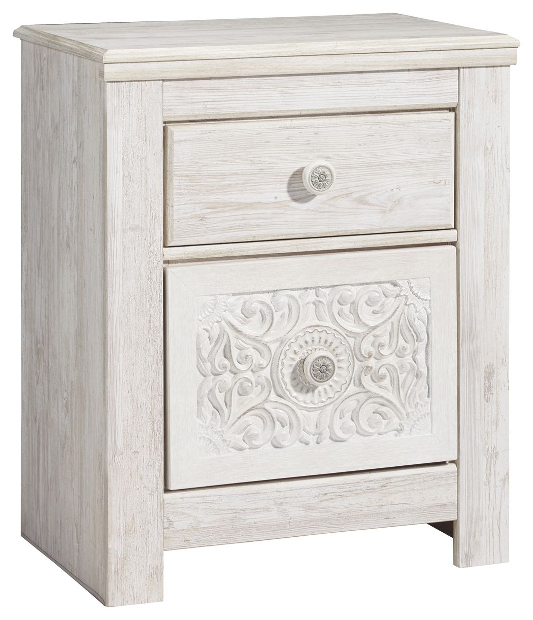Paxberry - Whitewash - Two Drawer Night Stand - Urban Living Furniture (Los Angeles, CA)