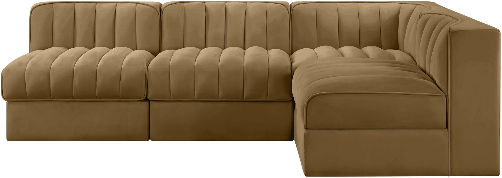 Rummi - Armless Velvet Performance Fabric Upholstered 4 Piece Modular Sectional - Urban Living Furniture (Los Angeles, CA)