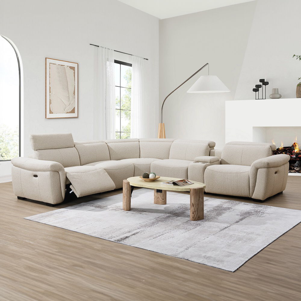 Dayana - Power Motion Sectional Sofa - Beige Boucle - Urban Living Furniture (Los Angeles, CA)