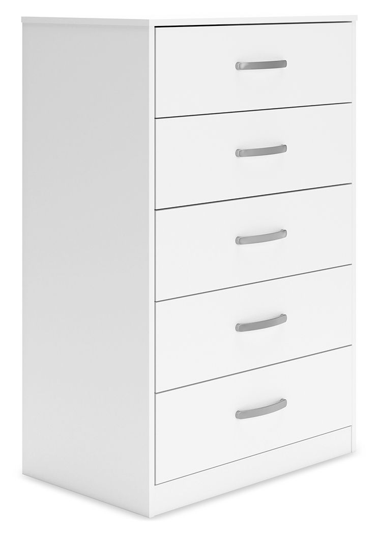 Flannia - White - Five Drawer Chest - 46" Height - Urban Living Furniture (Los Angeles, CA)