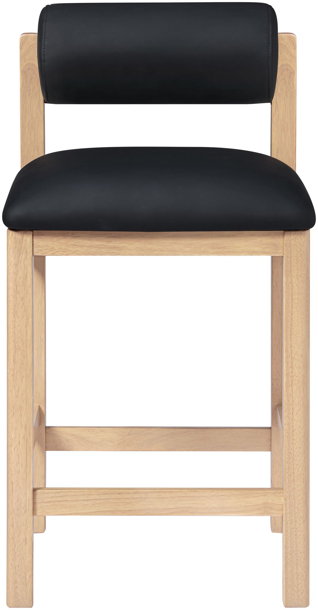 Roundhill - Faux Leather Counter Stool - Natural Frame