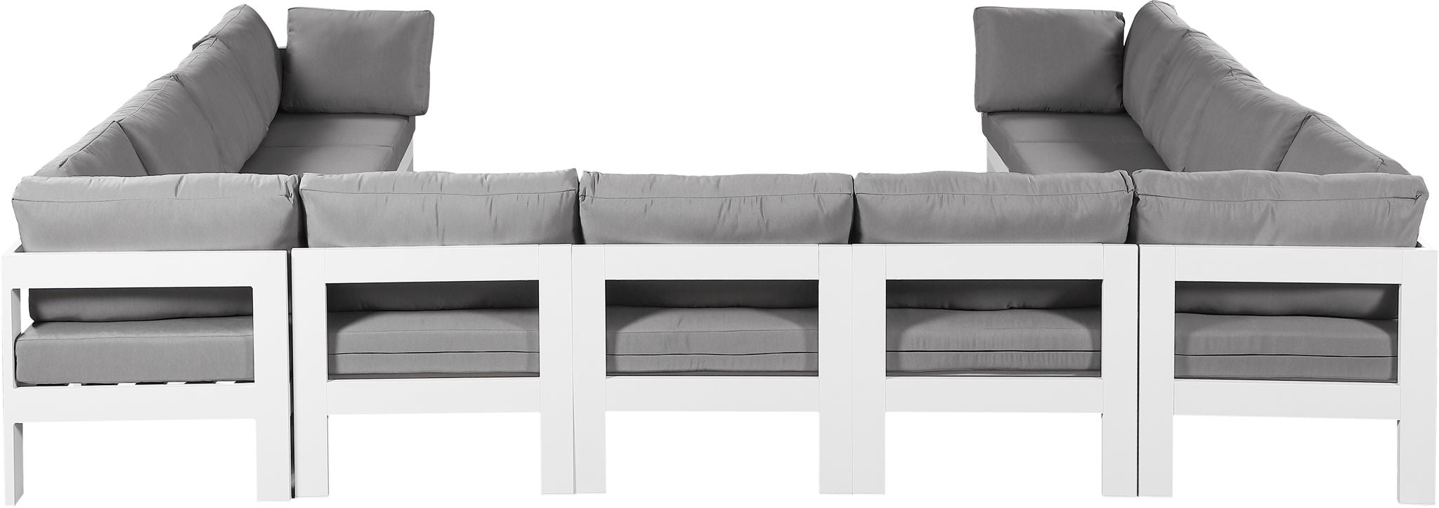 Nizuc - Outdoor Patio 11 Piece Modular Sectional With White Frame - Urban Living Furniture (Los Angeles, CA)