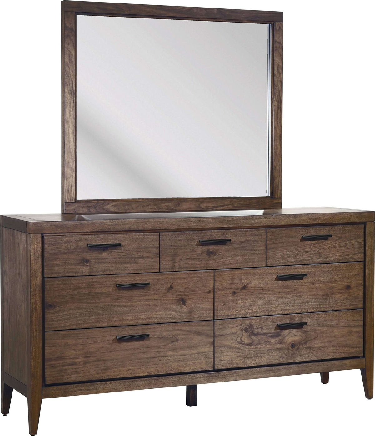 Boracay - Beveled Glass Landscape Mirror - Wild Oats Brown