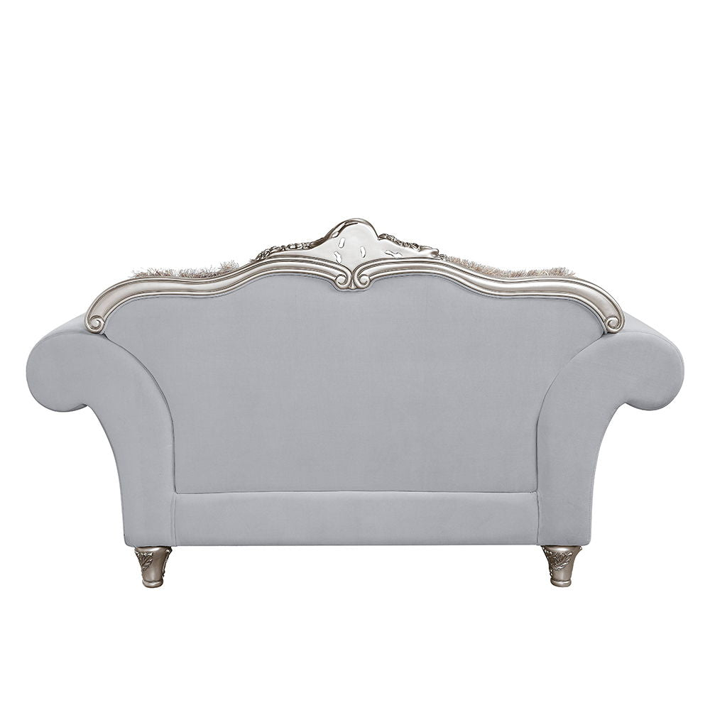Pelumi - Loveseat With 5 Pillows - Light Gray Linen & Platinum - Urban Living Furniture (Los Angeles, CA)