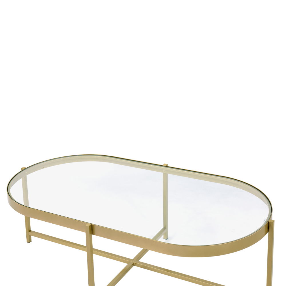 Charrot - Coffee Table - Clear Glass Top & Gold - Urban Living Furniture (Los Angeles, CA)