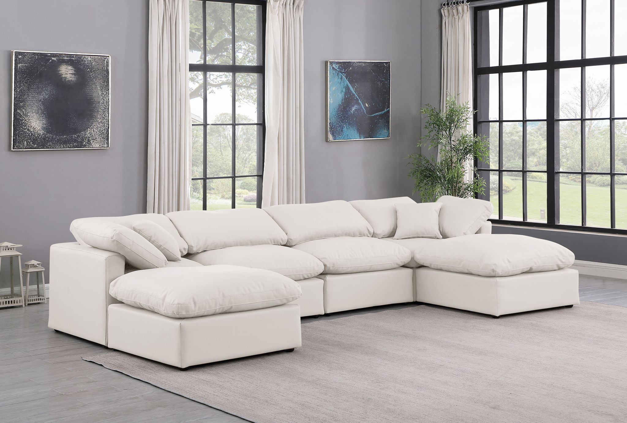 Indulge - Faux Leather 6 Piece Modular Double Chaise Sectional - Urban Living Furniture (Los Angeles, CA)