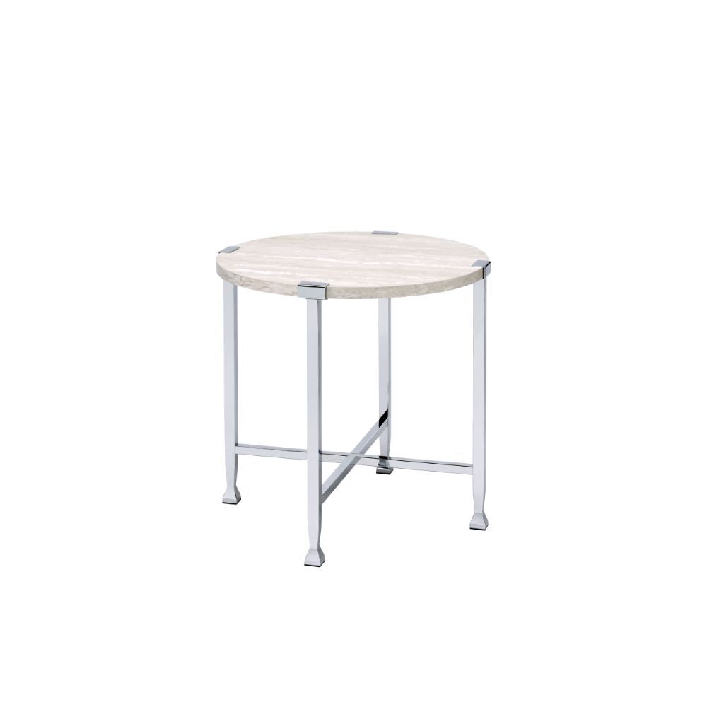 Brecon - End Table - White Oak & Chrome - Urban Living Furniture (Los Angeles, CA)