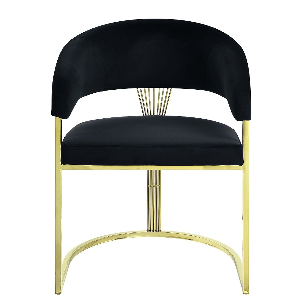 Fallon - Side Chair - Black Velvet & Mirrored Gold - Urban Living Furniture (Los Angeles, CA)
