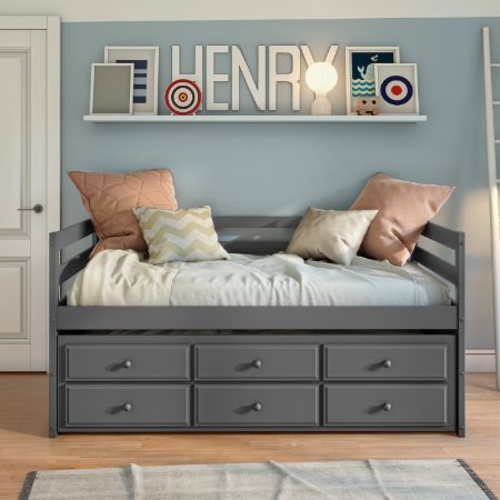 Darcie - Daybed With Trundle & Storage - Gray - Urban Living Furniture (Los Angeles, CA)