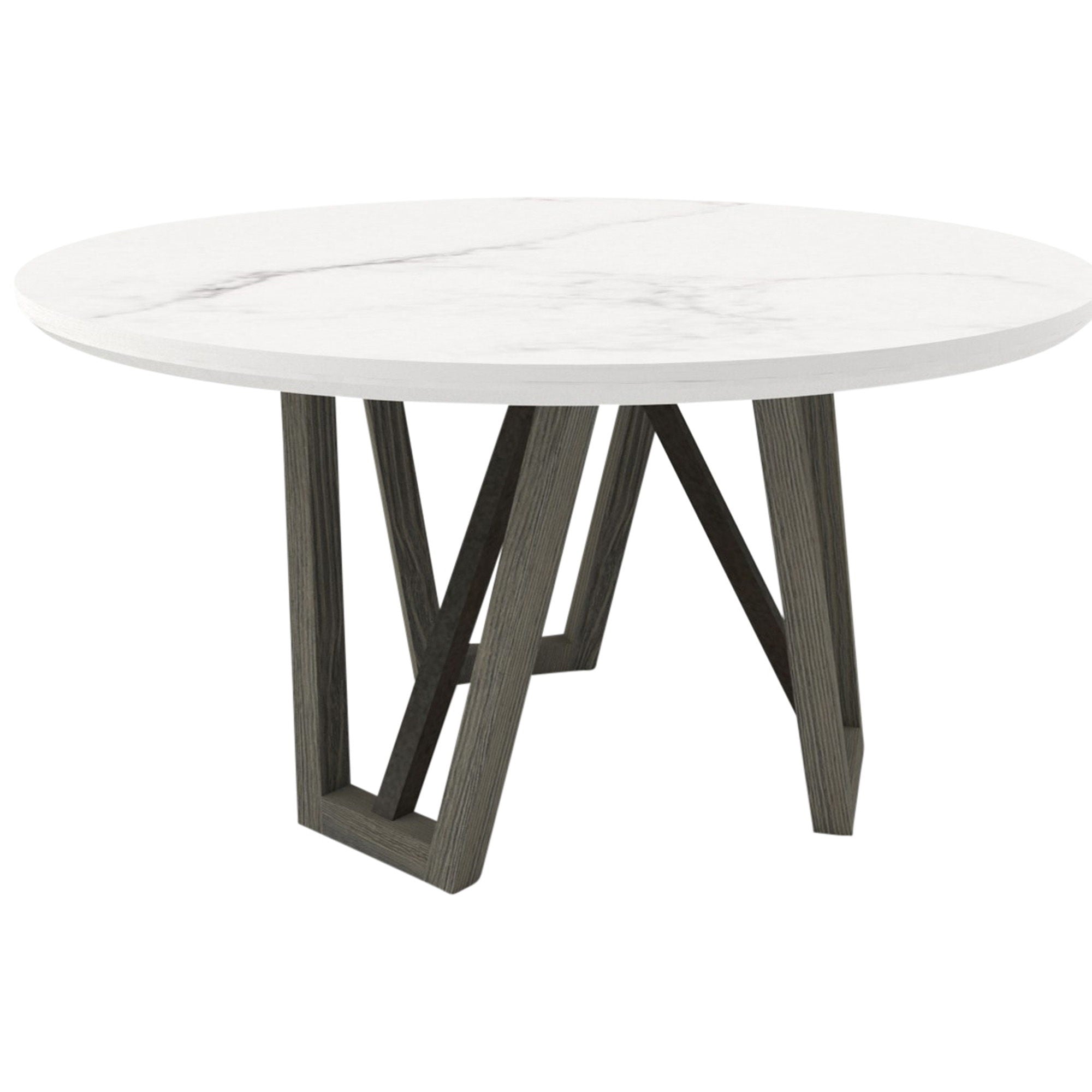 Pure Modern - 54" Dining Round Table With Wood Base - Moonstone - Urban Living Furniture (Los Angeles, CA)