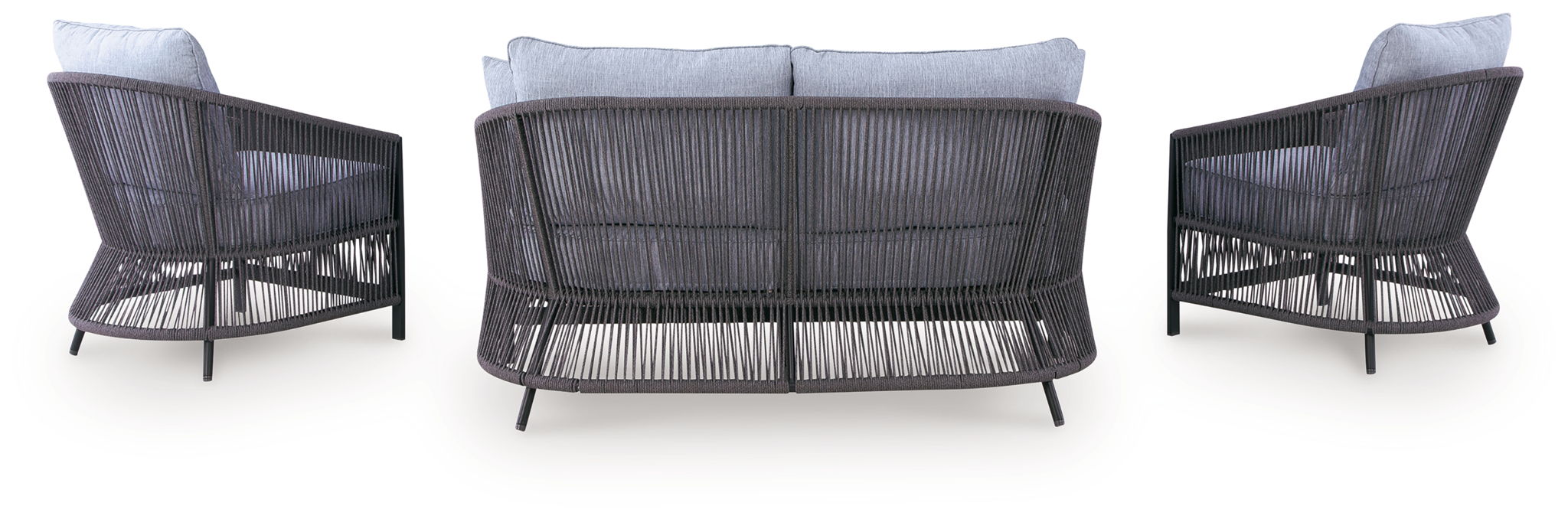 Bridges Beach - Loveseat, Lounge Chairs, Table Set (Set of 4) - Gray - Urban Living Furniture (Los Angeles, CA)