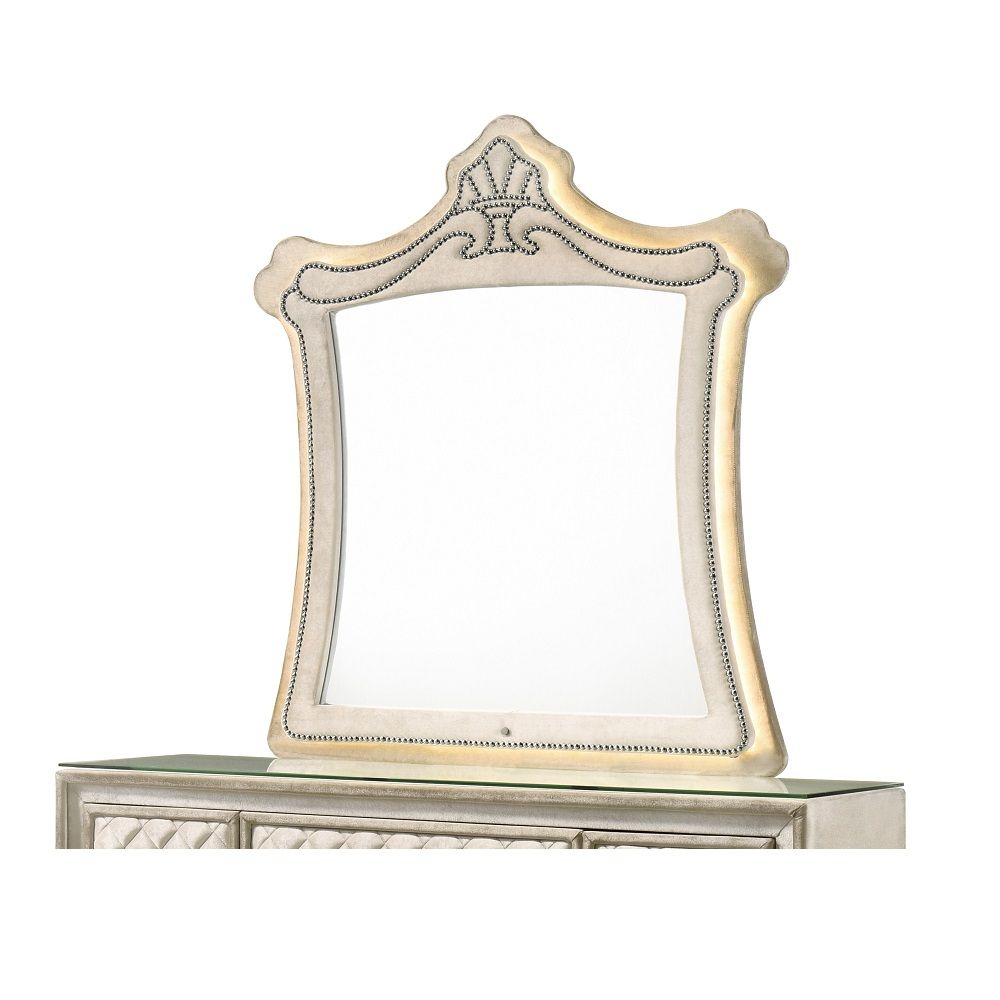 Lucienne - Mirror With LED - Beige Velvet - Urban Living Furniture (Los Angeles, CA)