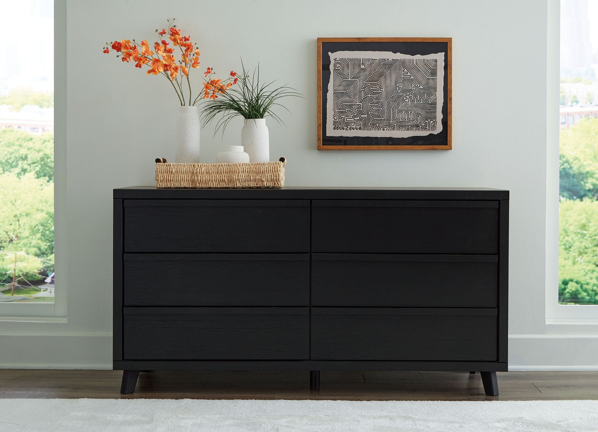 Danziar - Black - Six Drawer Dresser - Urban Living Furniture (Los Angeles, CA)