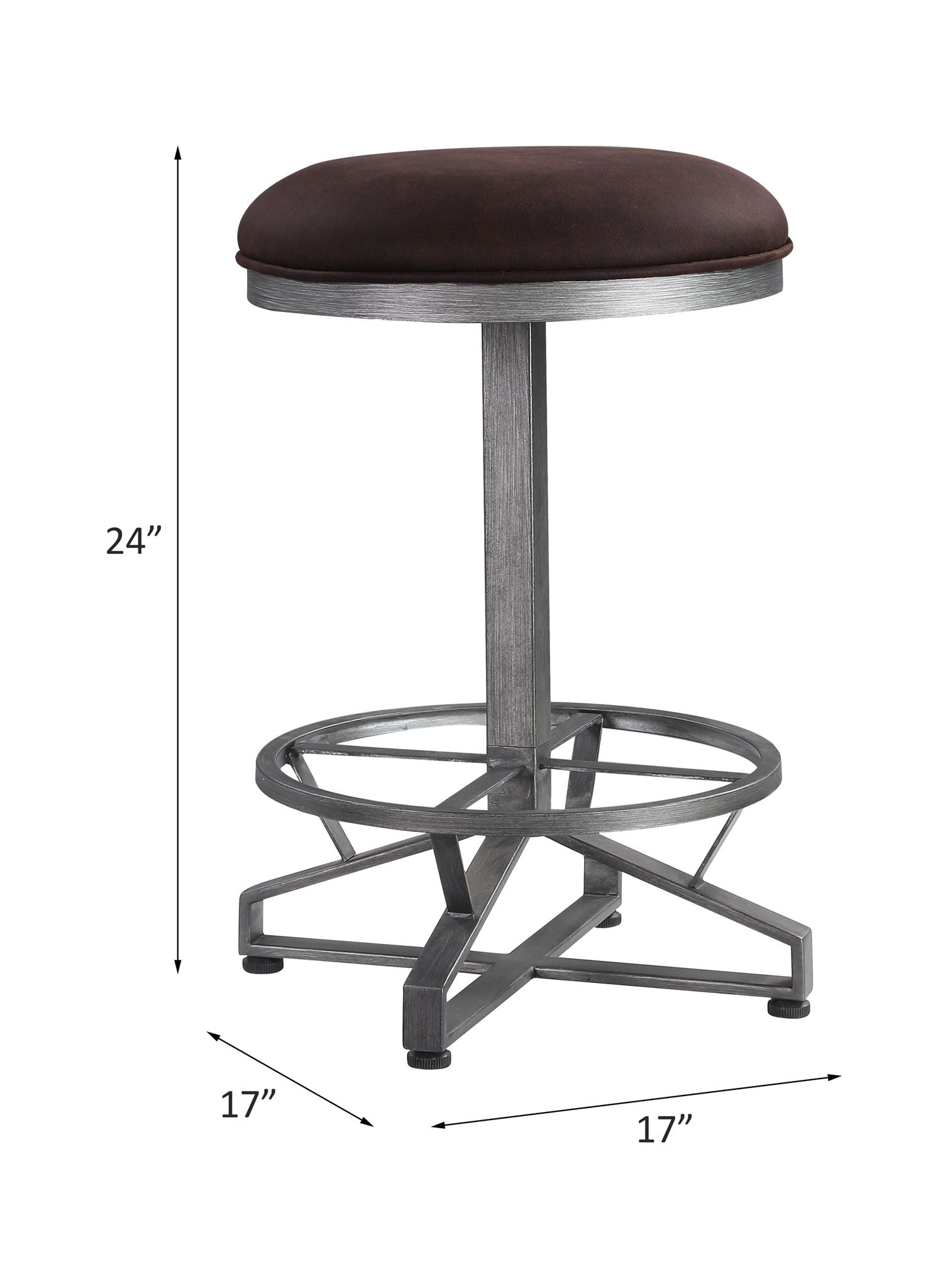 Evangeline - Counter Height Stool (Set of 2) - Rustic Brown Fabric & Black - Urban Living Furniture (Los Angeles, CA)
