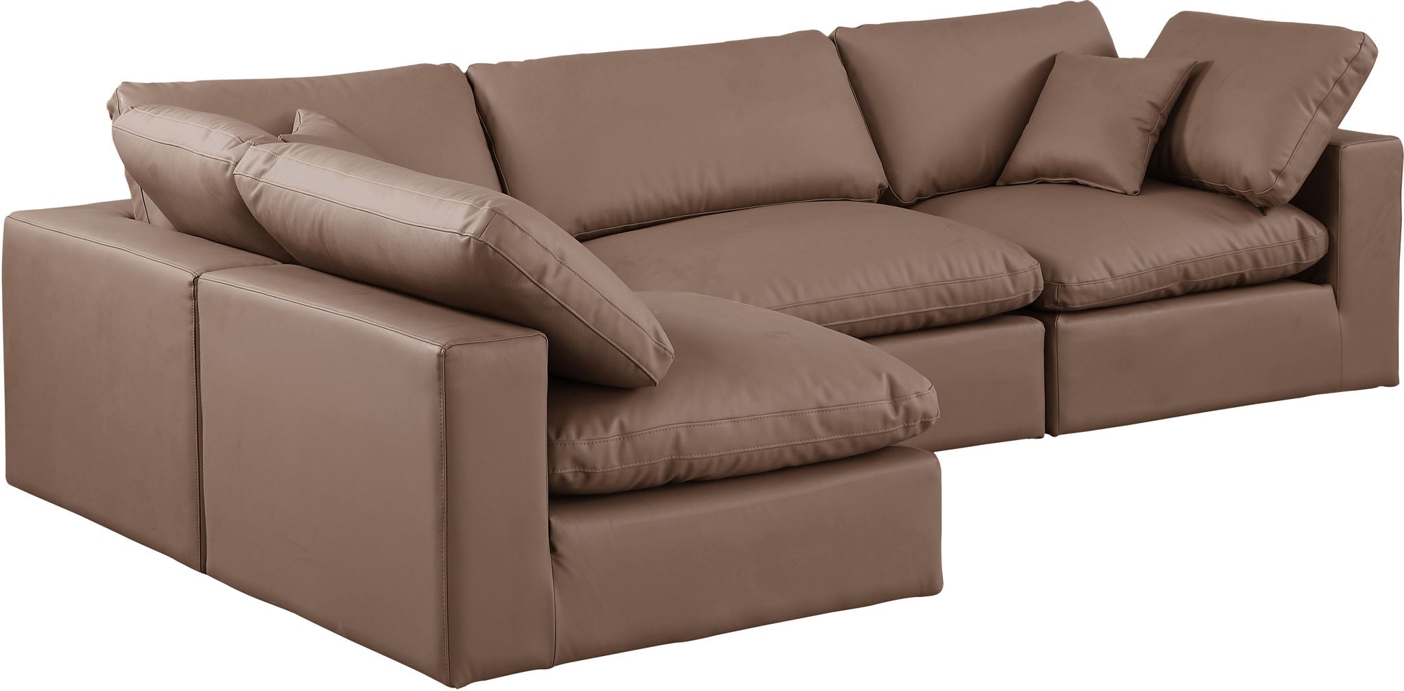 Comfy - 4 Piece Faux Leather Modular Armless Sectional - Urban Living Furniture (Los Angeles, CA)