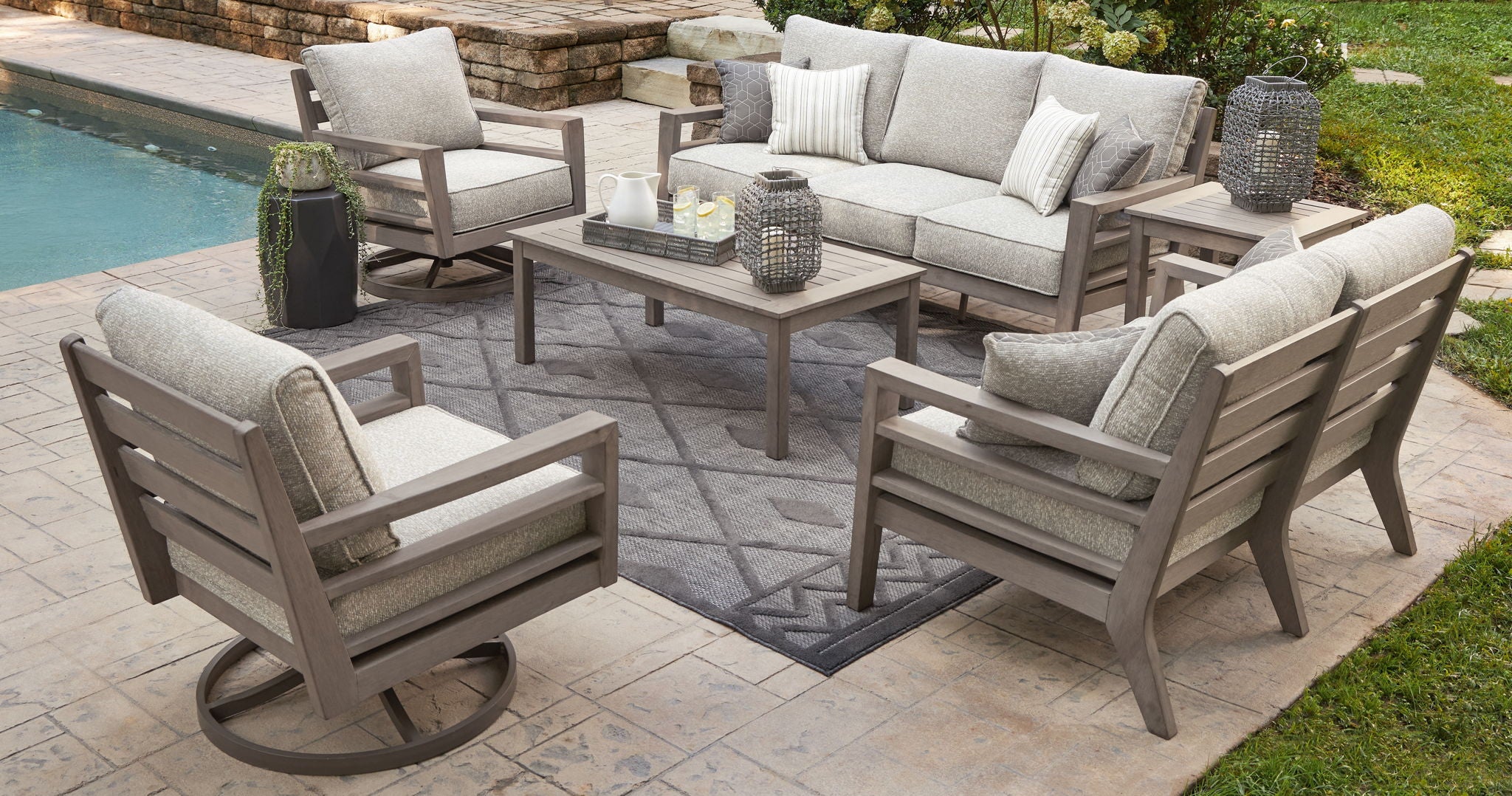 Hillside Barn - Gray / Brown - 6 Pc. - Lounge Set - Urban Living Furniture (Los Angeles, CA)