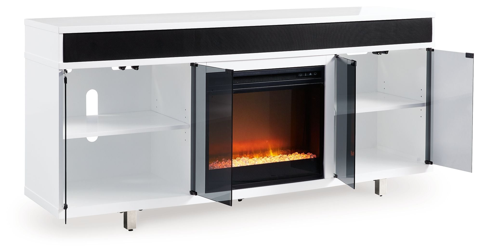 Gardoni - White / Black - 72" TV Stand With Electric Fireplace - Urban Living Furniture (Los Angeles, CA)