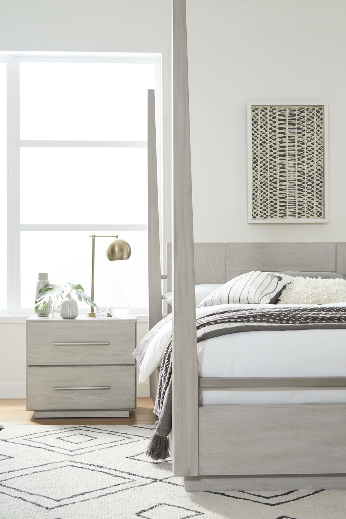 Destination - Two Drawer Nightstand - Cotton Gray