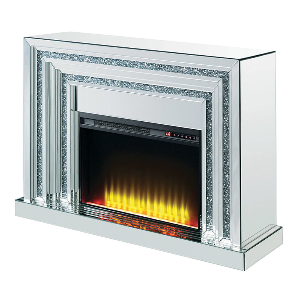 Noralie - 35" Fireplace - Mirrored & Faux Diamonds - Urban Living Furniture (Los Angeles, CA)