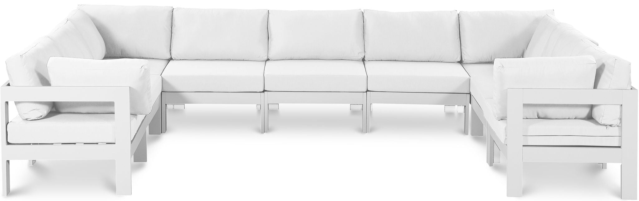 Nizuc - Outdoor Patio 9 Piece Modular Sectional With White Frame - Urban Living Furniture (Los Angeles, CA)