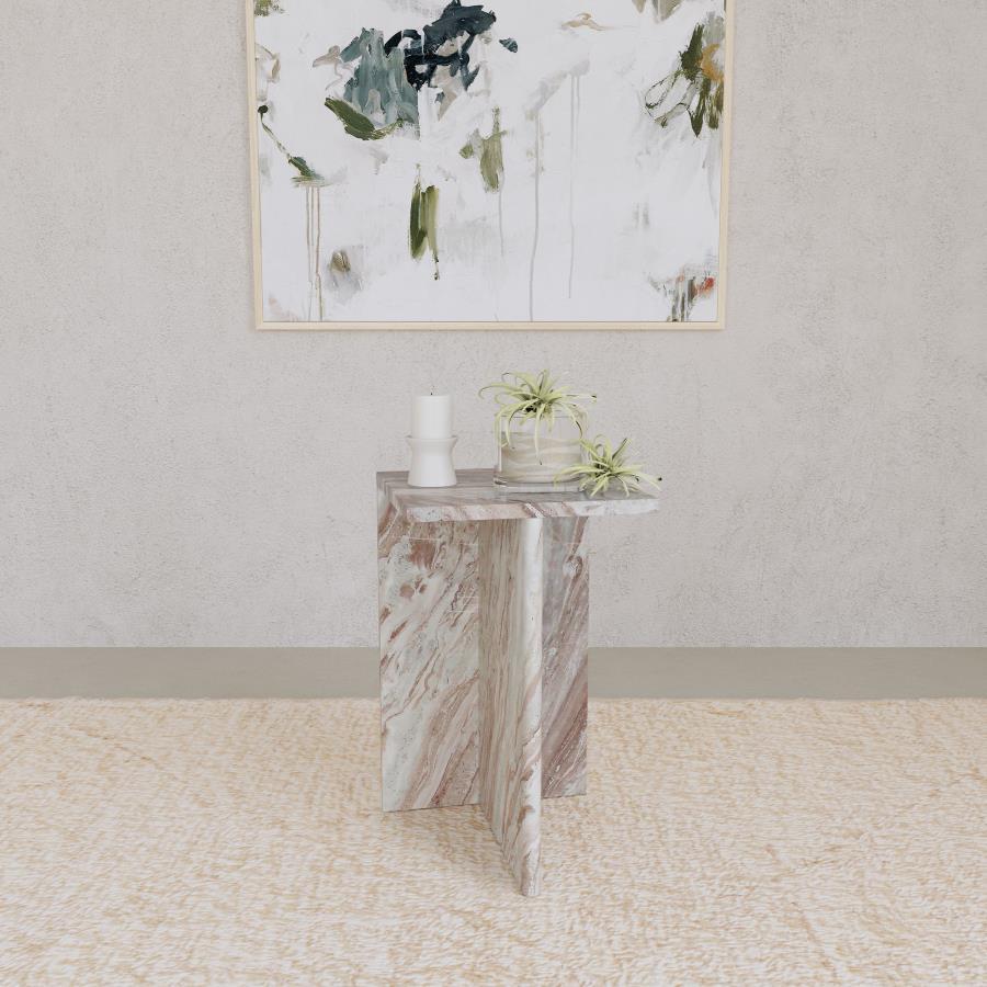 Bowdoin - Genuine Marble Accent Side Table - Gray - Urban Living Furniture (Los Angeles, CA)