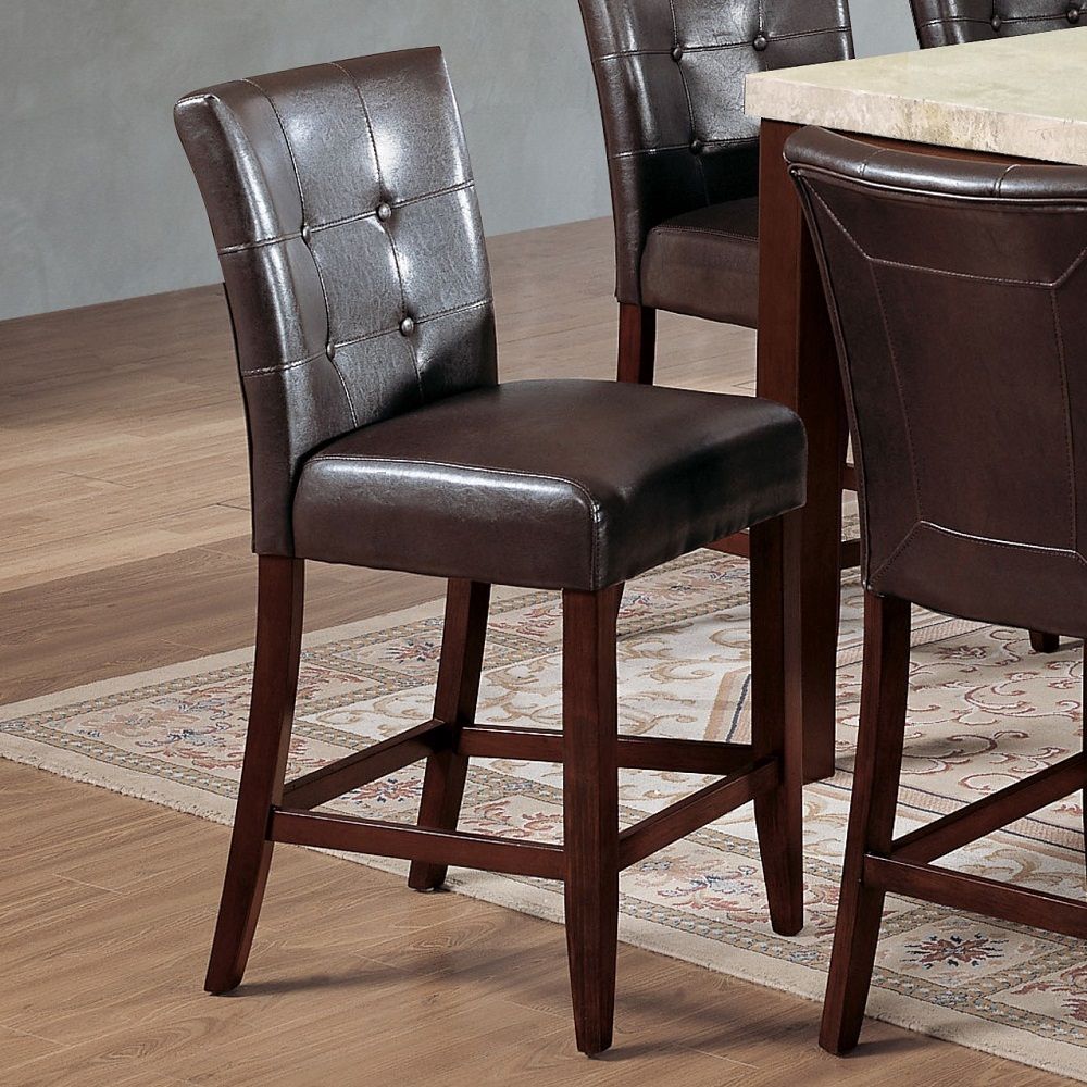Britney - 20" Counter Height Chair (Set of 2) - Espresso Synthetic Leather & Walnut - Urban Living Furniture (Los Angeles, CA)